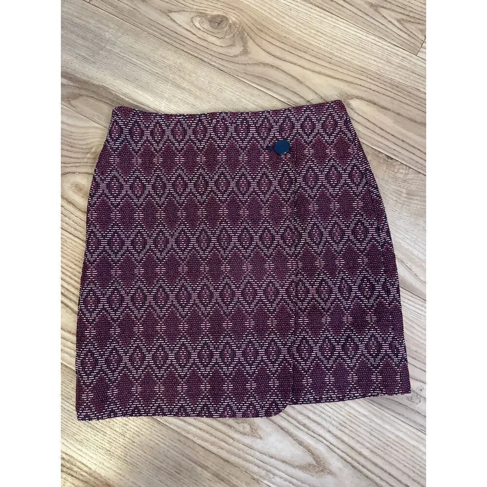 Loft Faux Wrap Tapestry Skirt Women’s Size 4 NWT